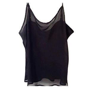 Women’s sheer black tank top.